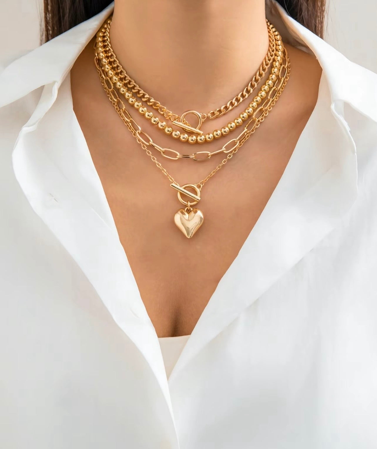 Chunky Gold Necklace Set