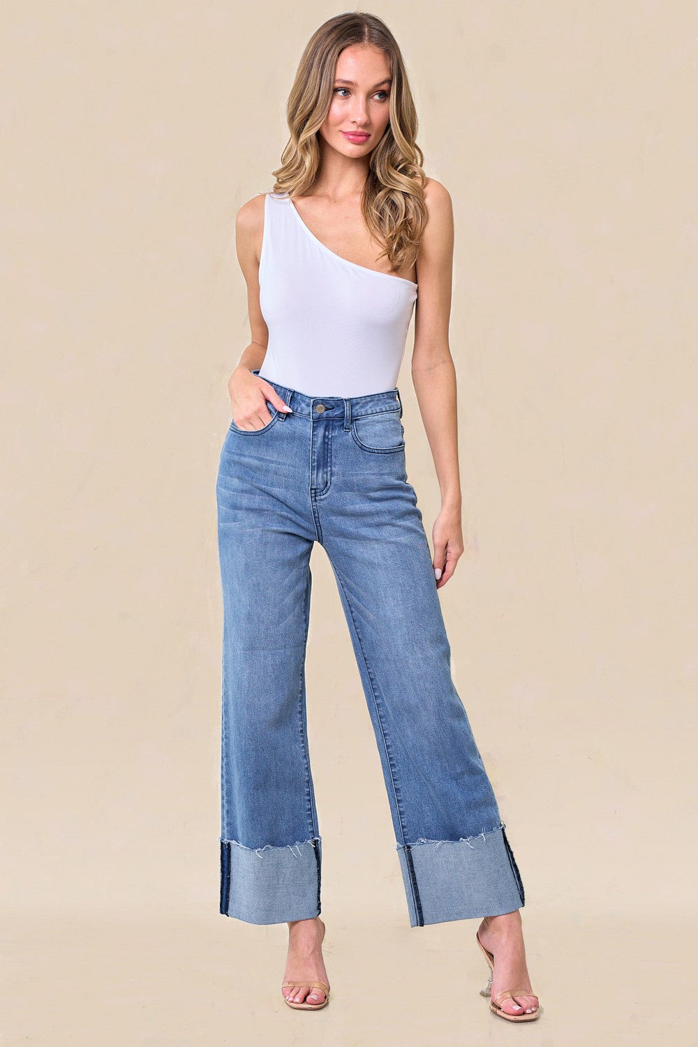 Karen Boyfriend Cut Cuffed Jeans