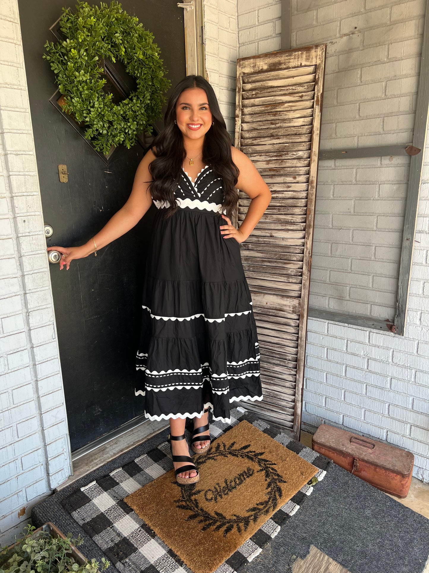 Bethany Ric Rac Trim Maxi Dress