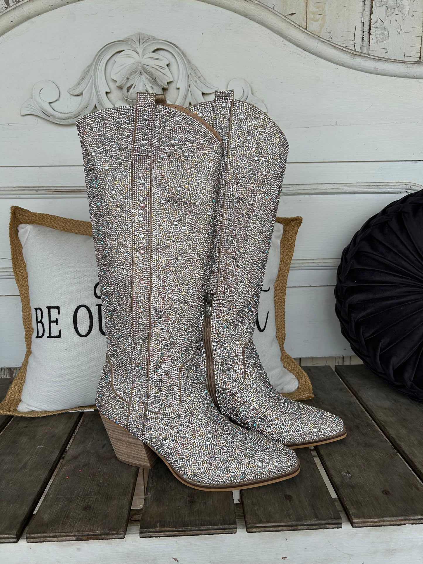 Dolly Rhinestone Tall Boots