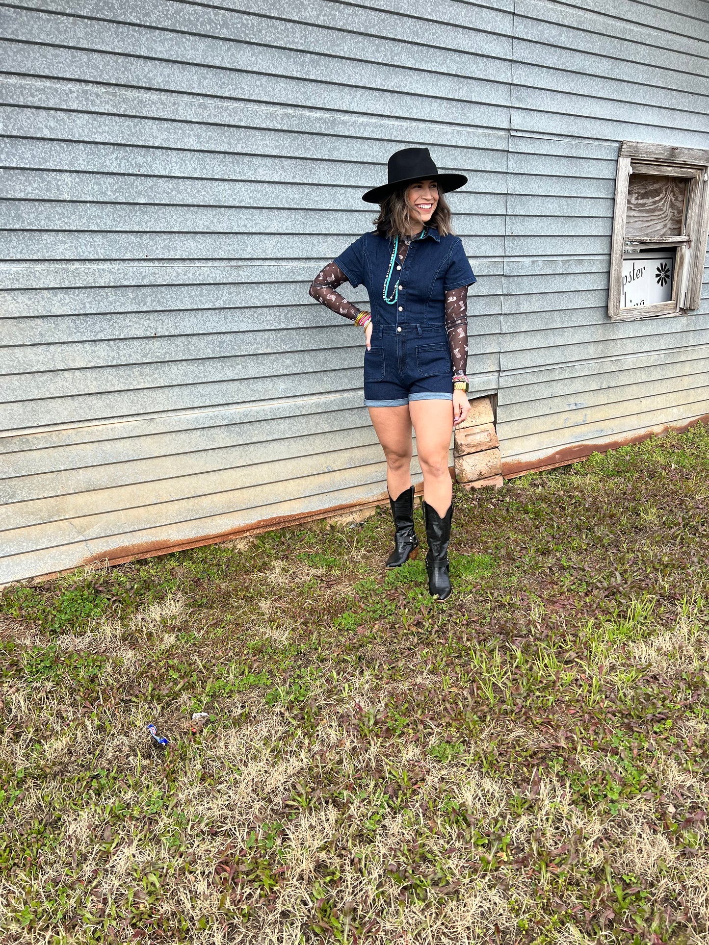 Lottie Denim Romper