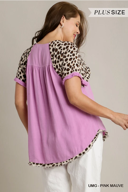 Pink Cheetah Curvy Top