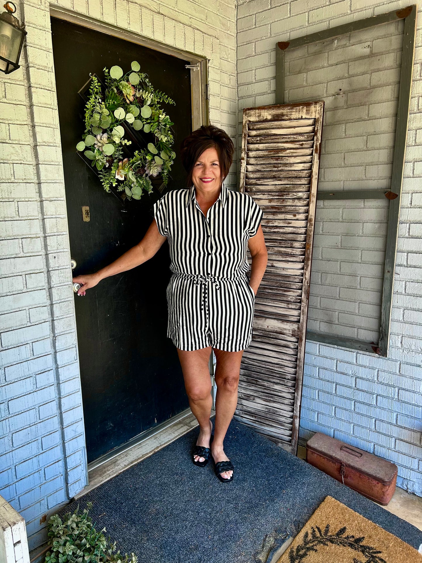 Zoe Striped Romper
