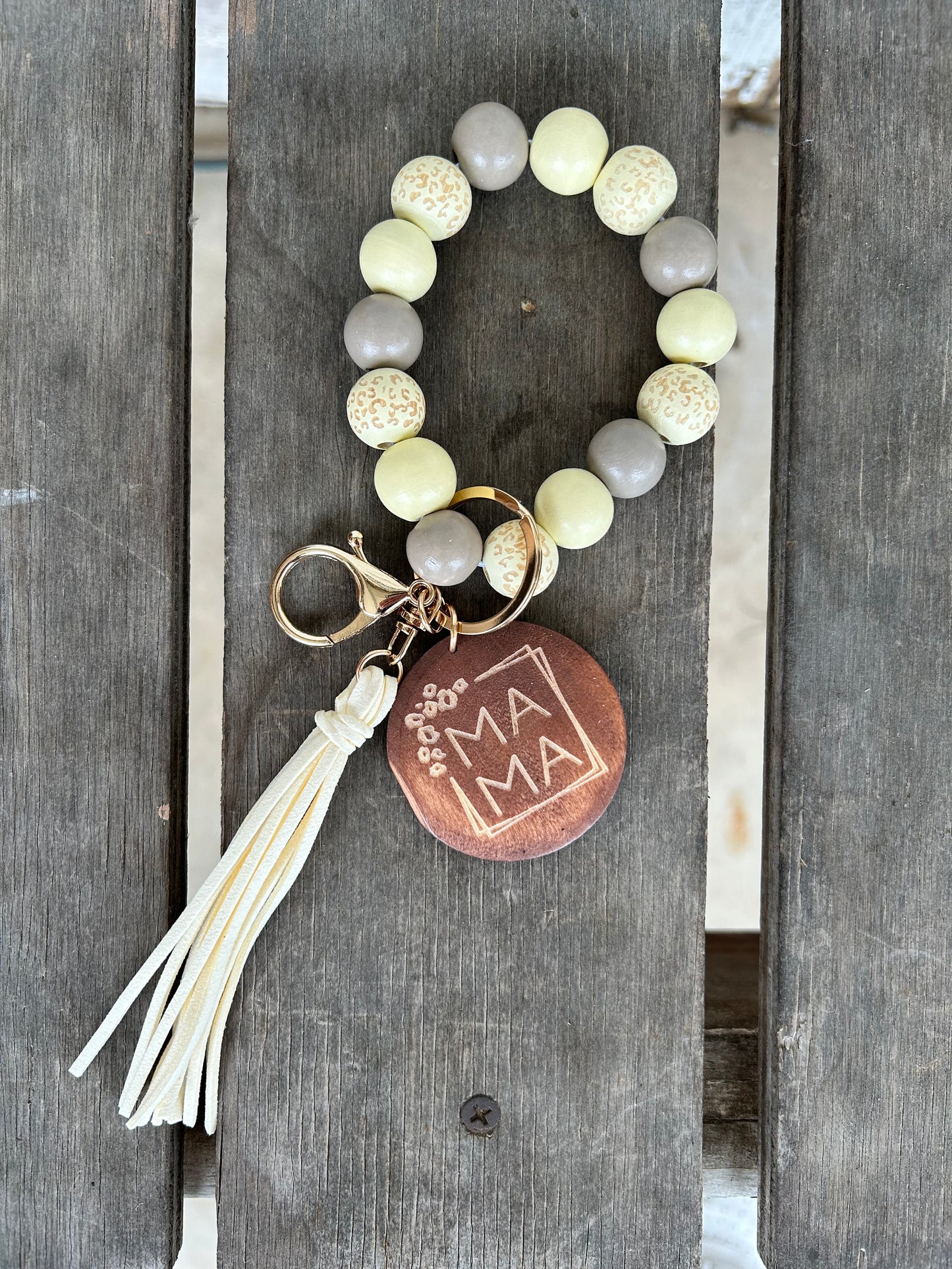 Woodbeaded Mama Wristlet