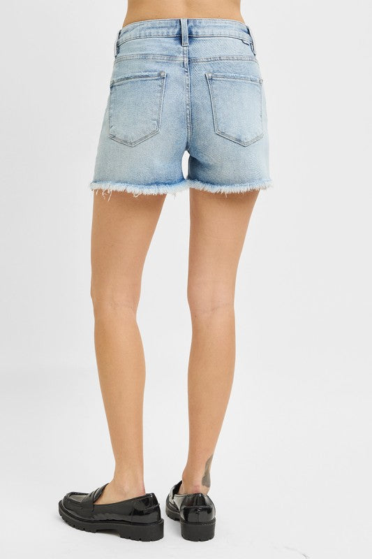 Jane High Rise Fray Denim Shorts