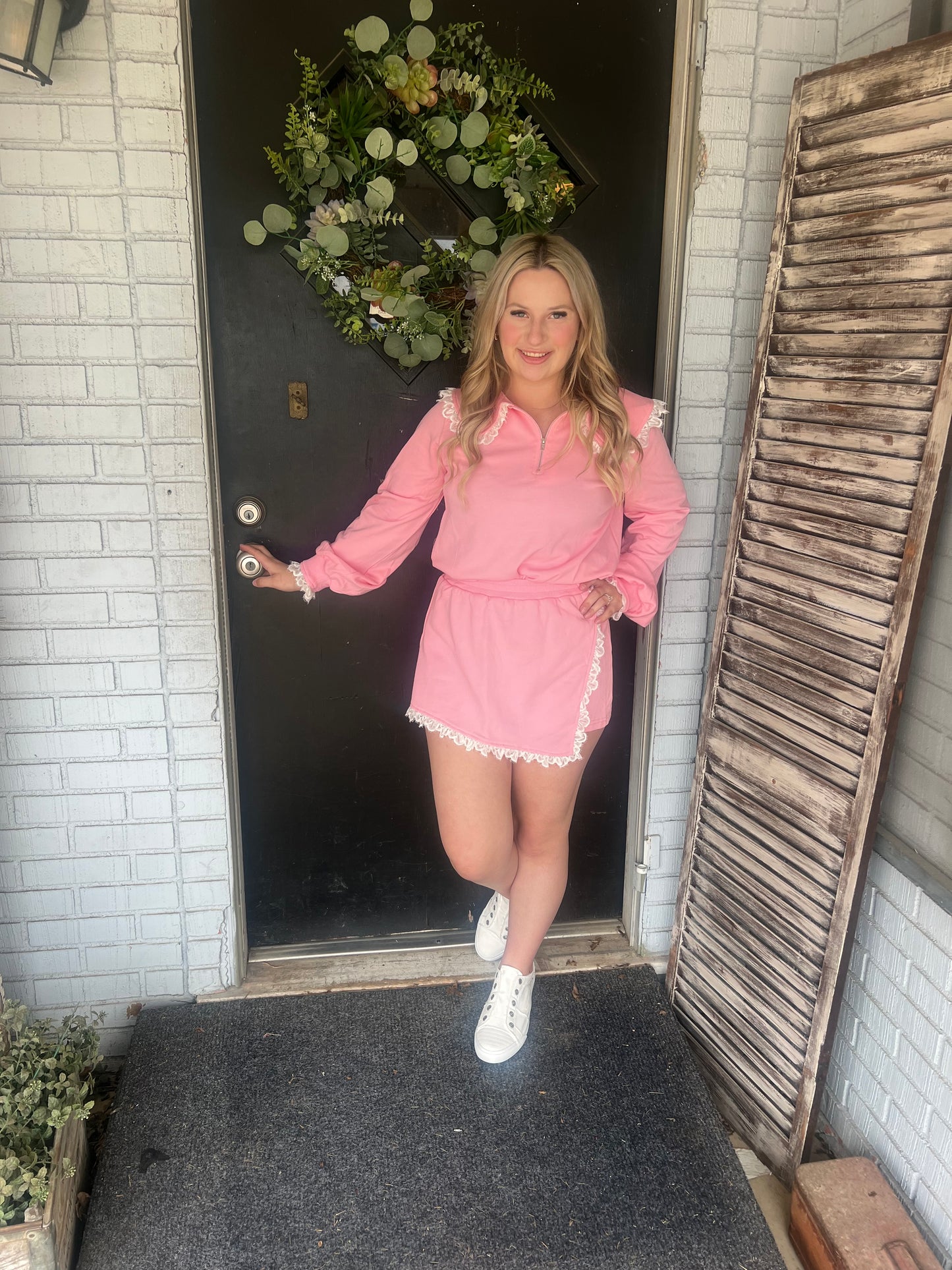 Paige Lace-Trimmed Sweat Set