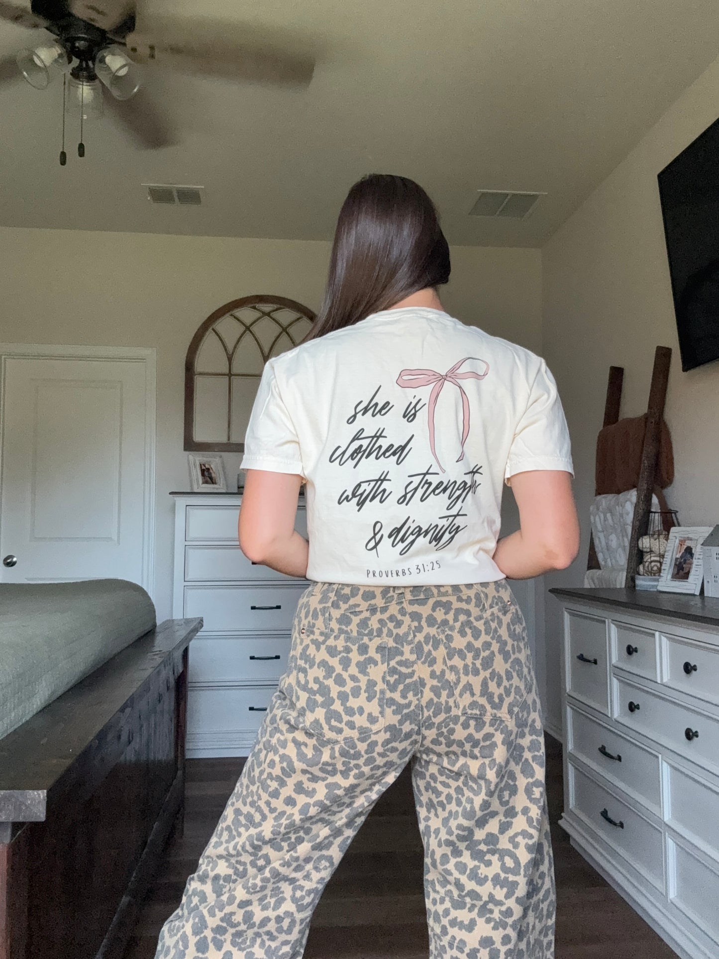 She is Clothed Bow Tee