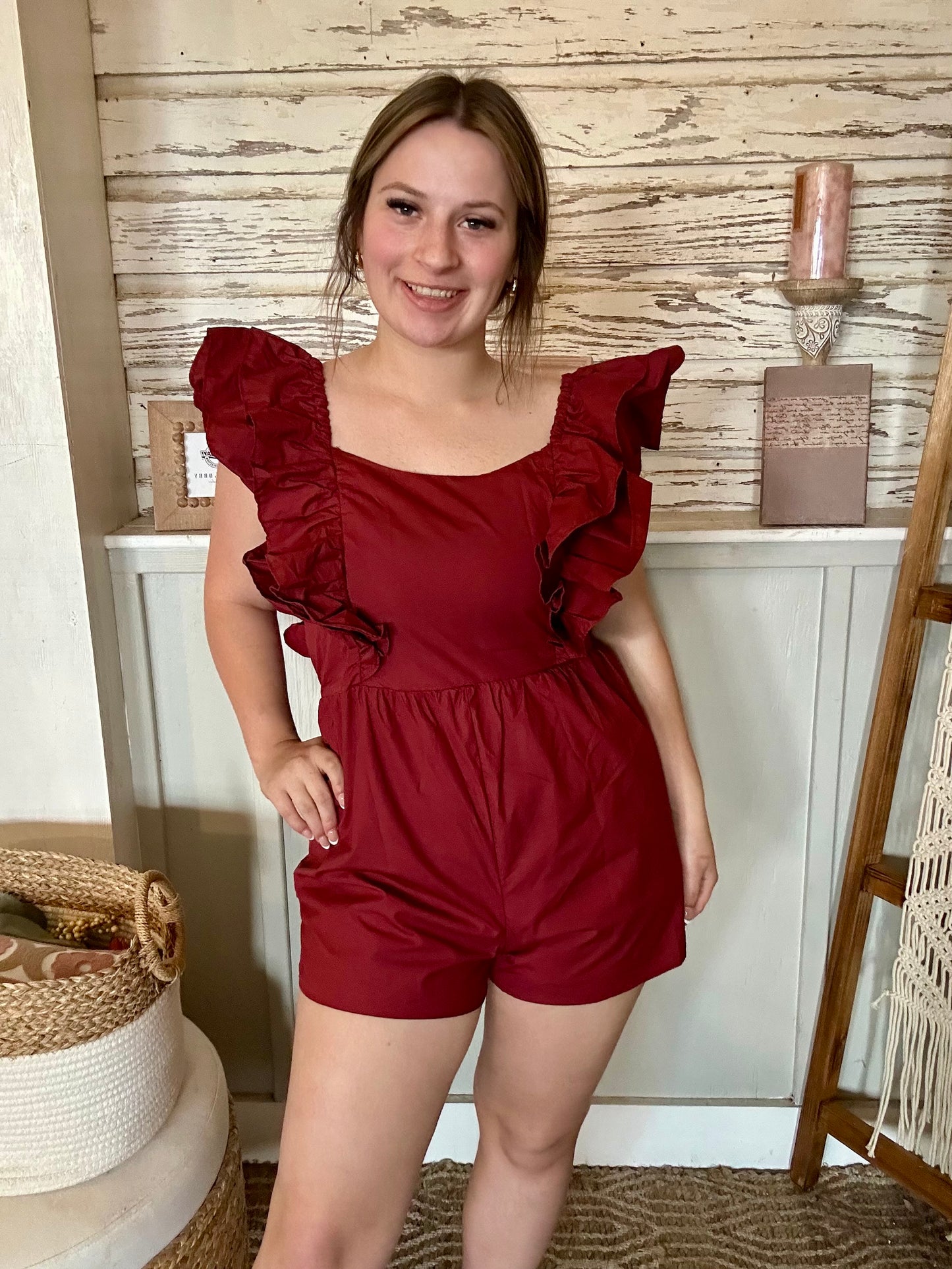 Rylee Ruffle Sleeves Romper