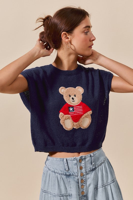 Teddy Bear American Flag Sweater