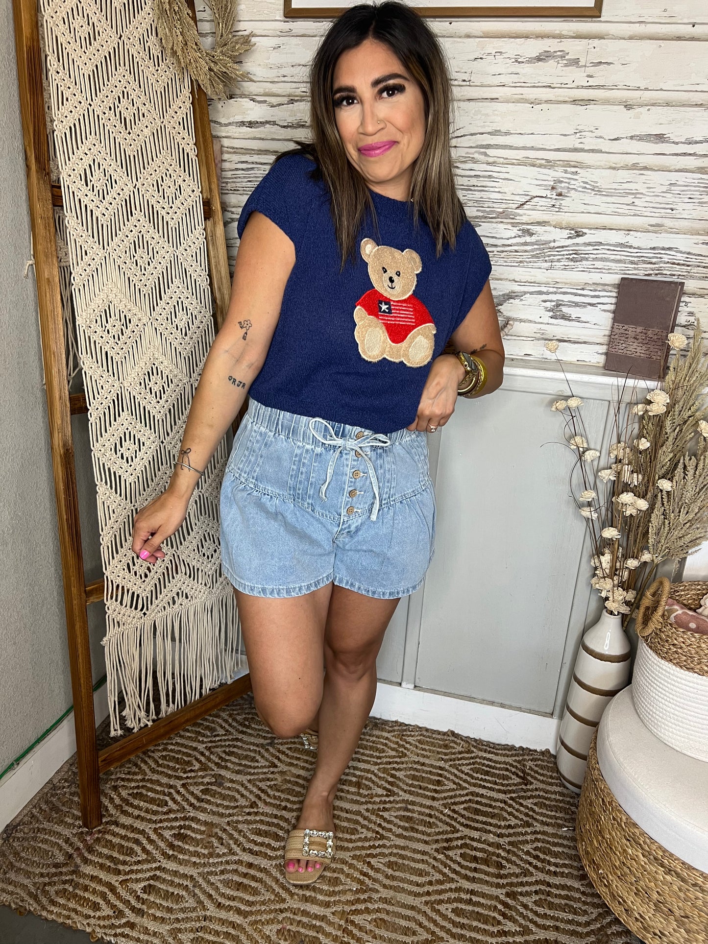 Teddy Bear American Flag Sweater