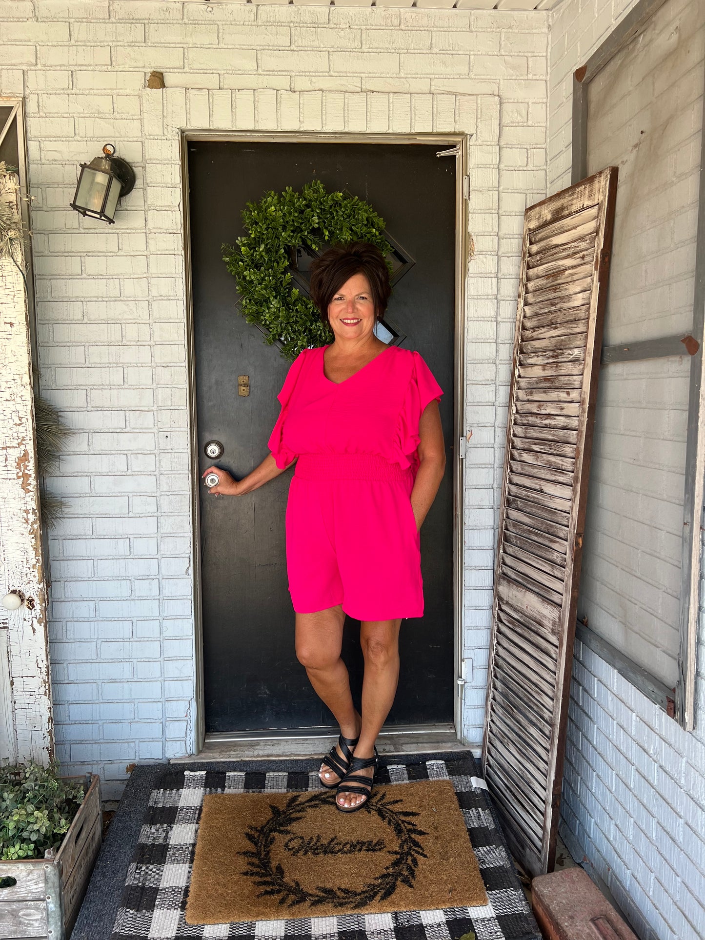 Shelly Ruffle Curvy Romper