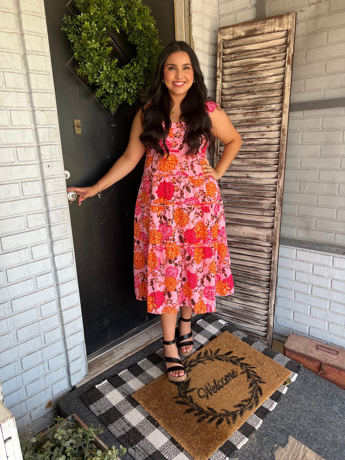 Francesca’s Floral Midi Dress
