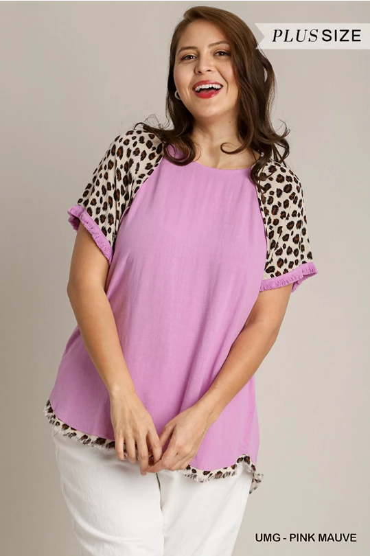 Pink Cheetah Curvy Top