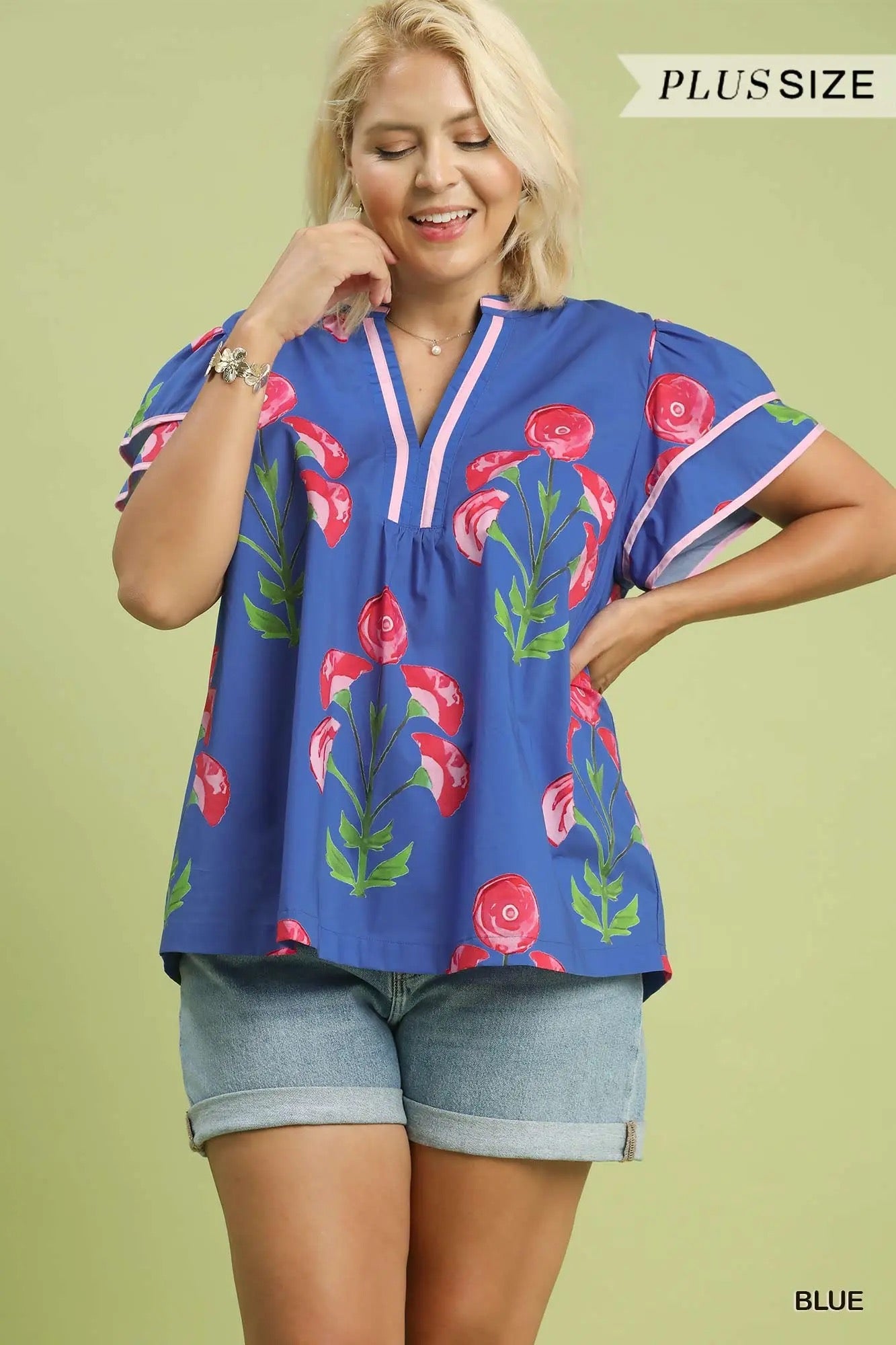 Laurel Floral Curvy Top