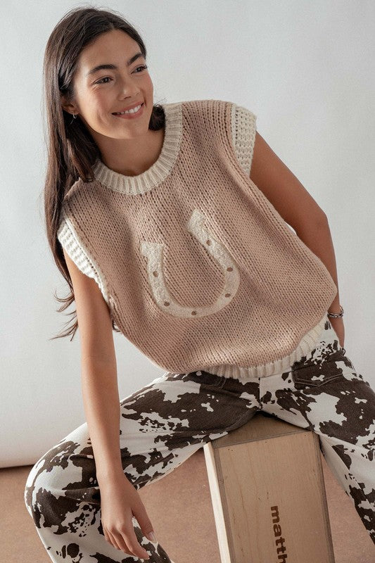 Lucky Horseshoe Sweater Vest