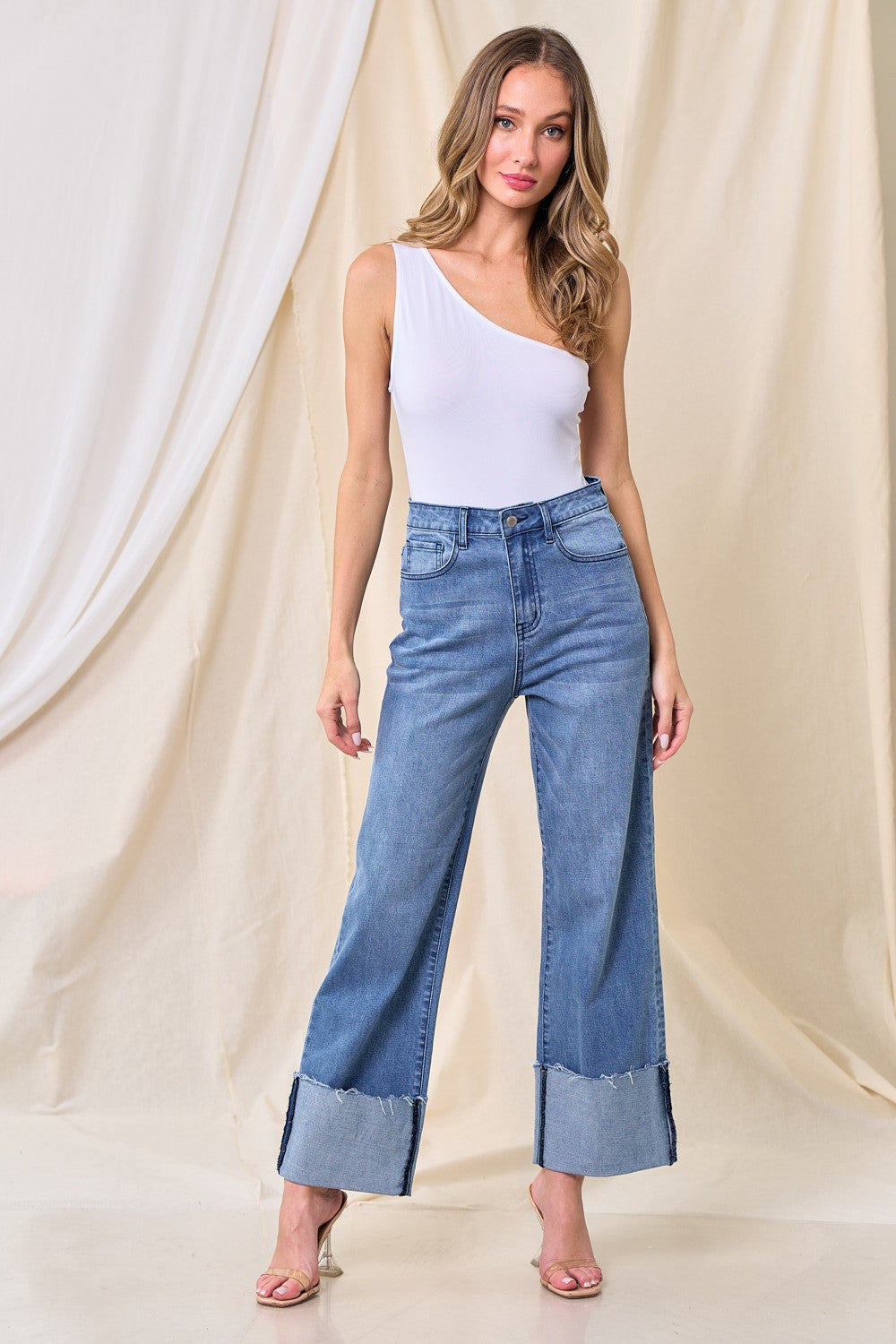 Karen Boyfriend Cut Cuffed Jeans