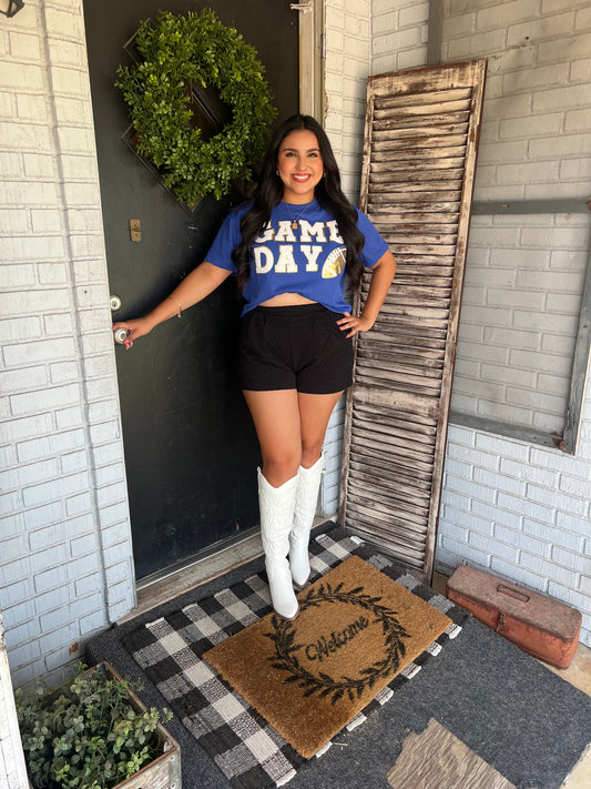 Game Day Cropped Patched Top