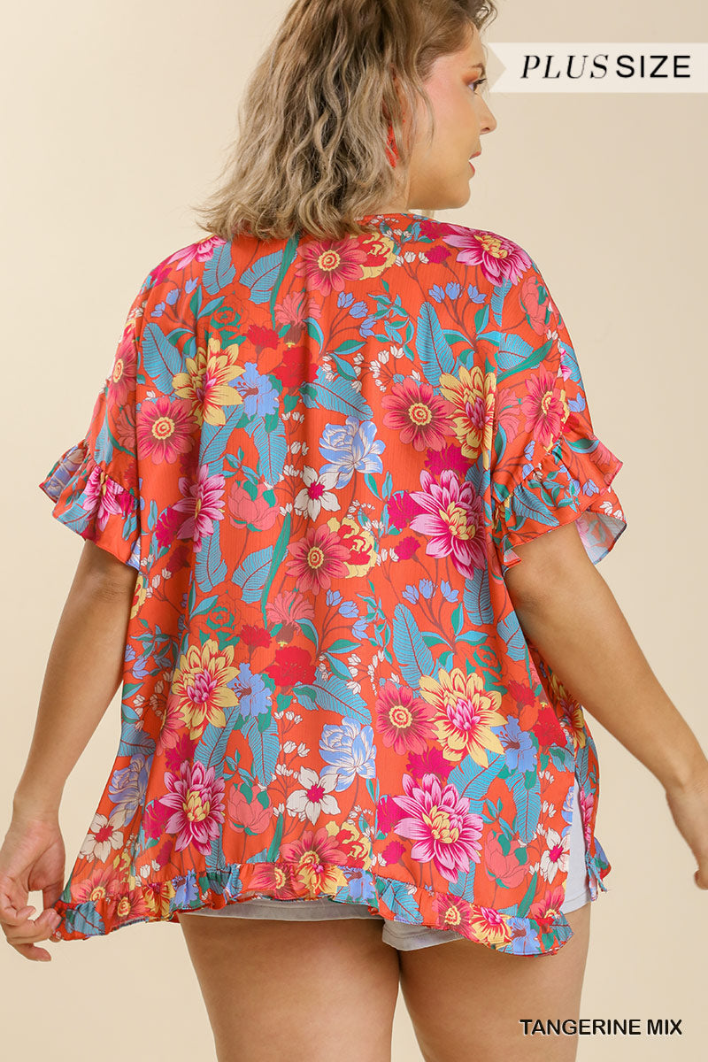 Tangerine Mix Curvy Top