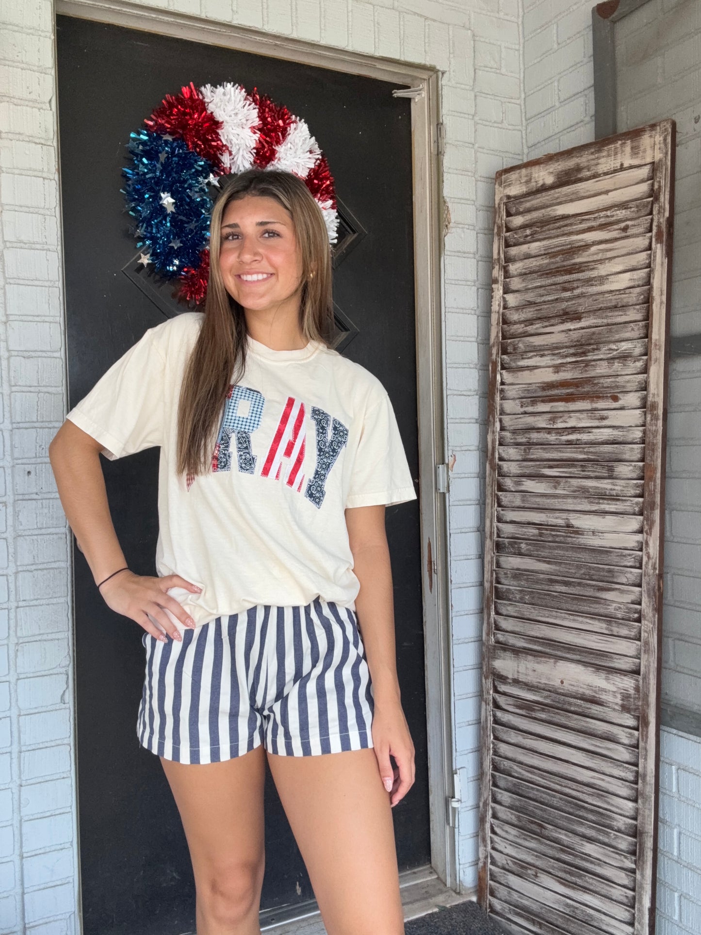 Paisley Pinstripe Shorts
