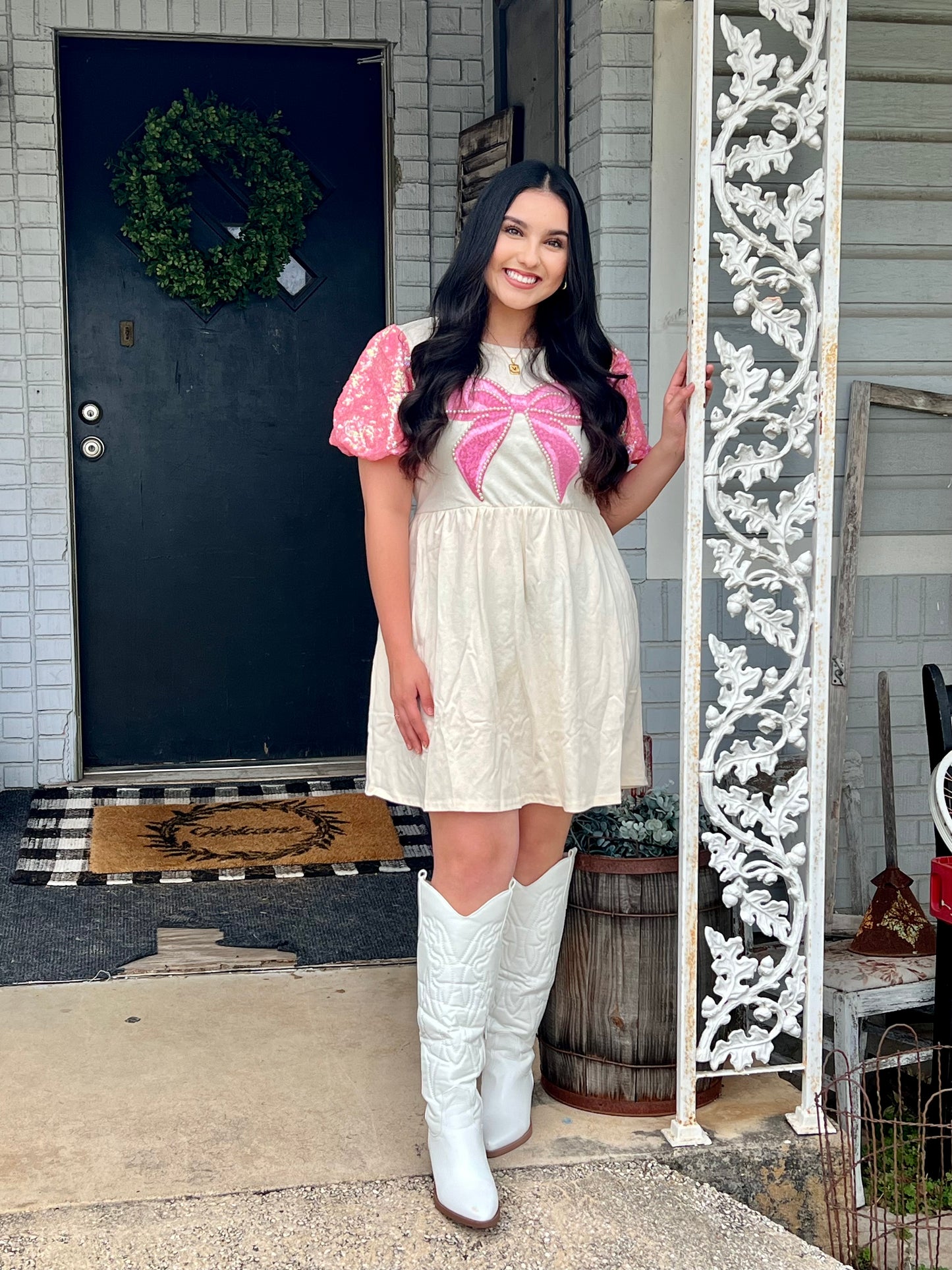 Juliet Sequin Bow Dress