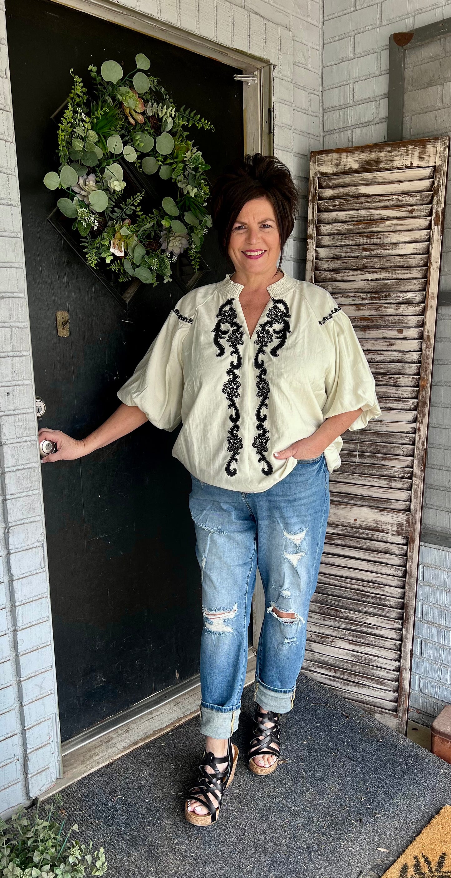 Hannah Embroidered Top