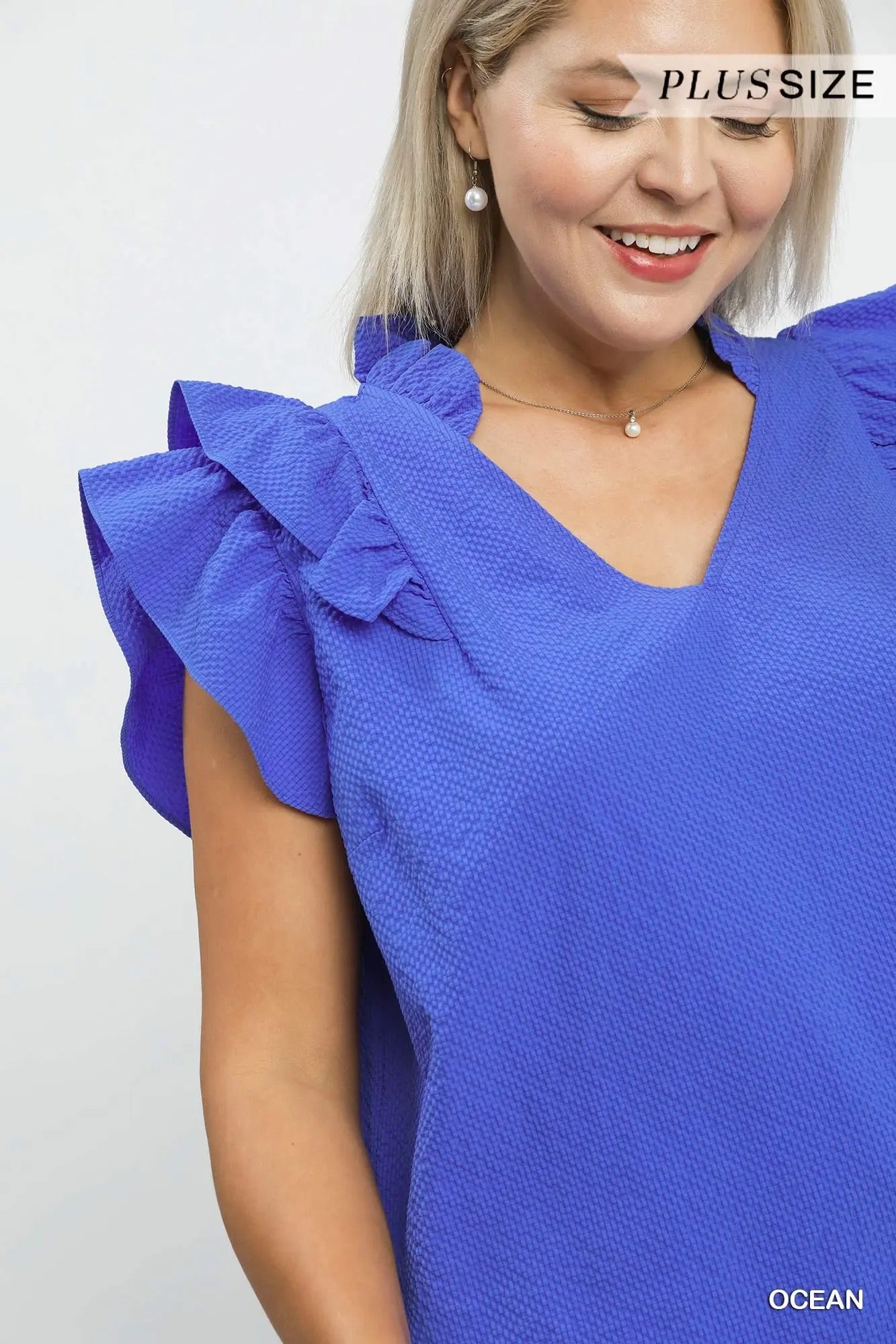 Luna Ruffle Sleeve Curvy Top