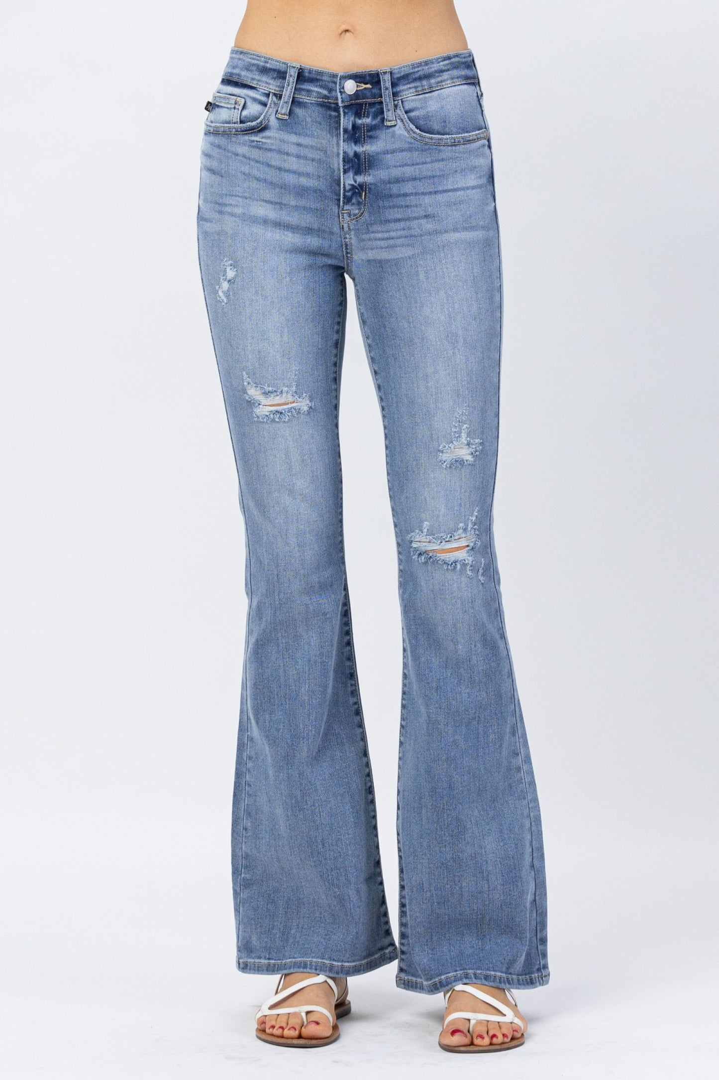 Judy Blue Curvy Distressed Flare