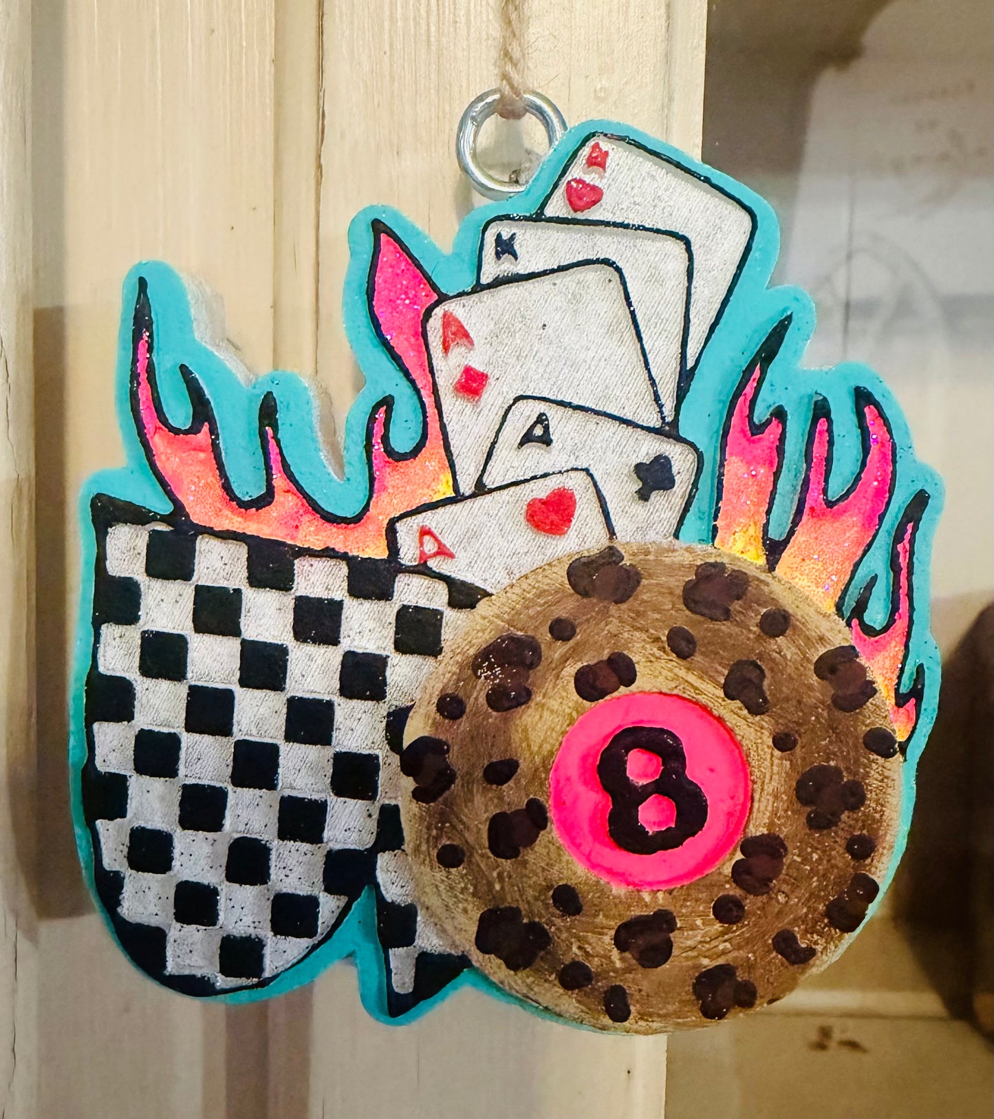Wild Checkered 8 Ball Freshie