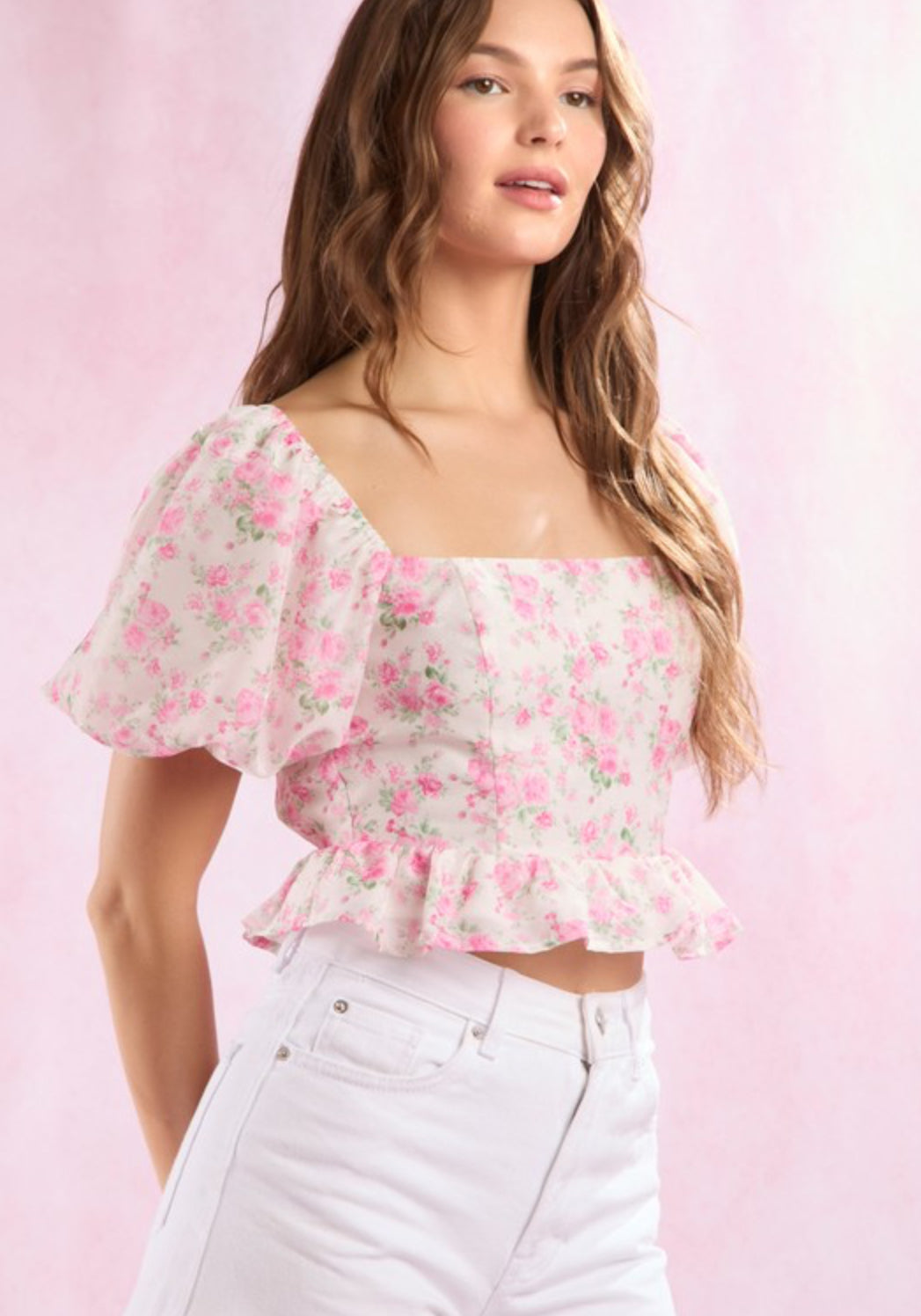 Anastasia Floral Babydoll Top