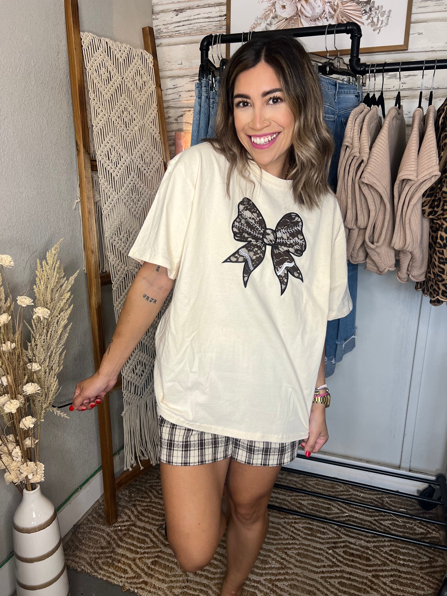 Football Bow Oversized Tee