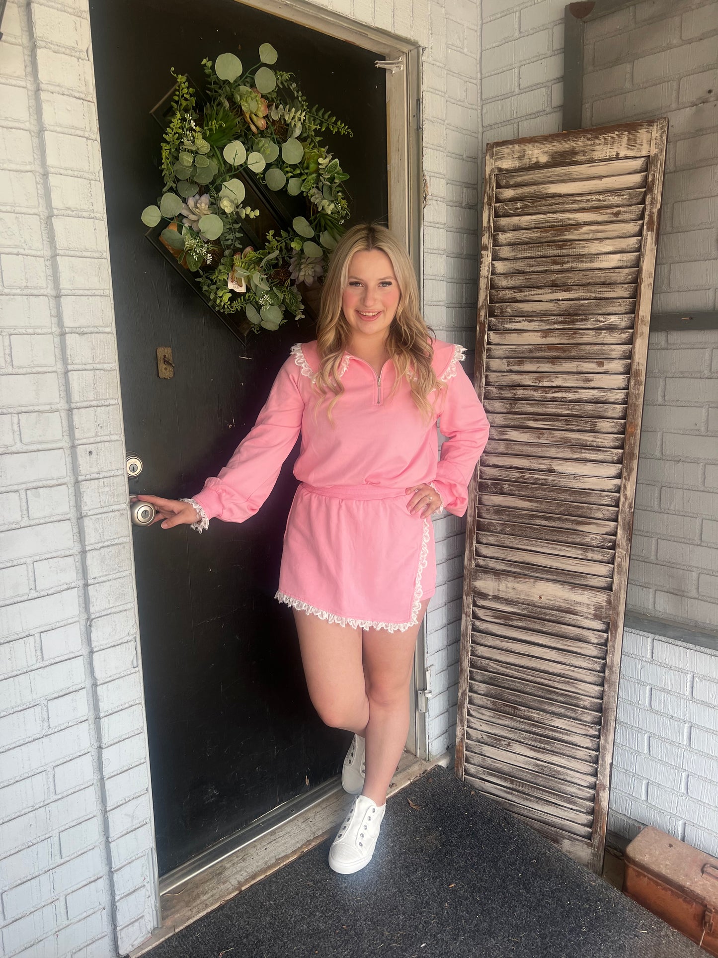 Paige Lace-Trimmed Sweat Set