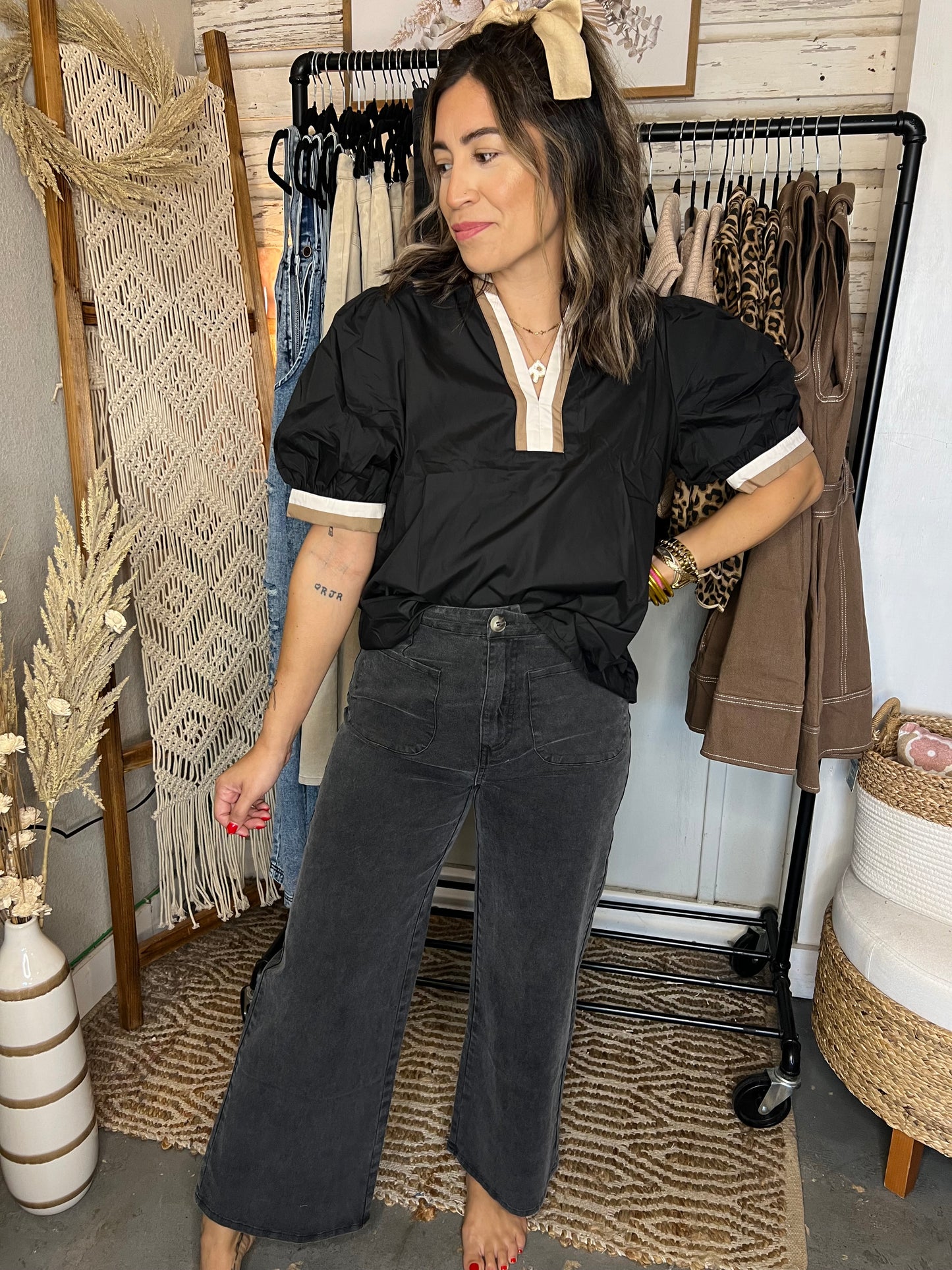 Mae Bubble Sleeve Blouse