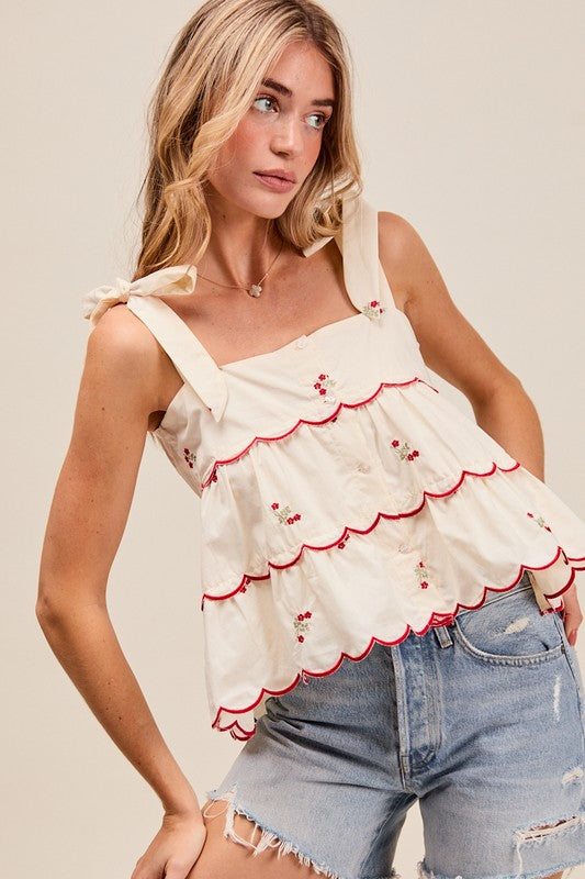 Alexis Embroidered Reversible Top