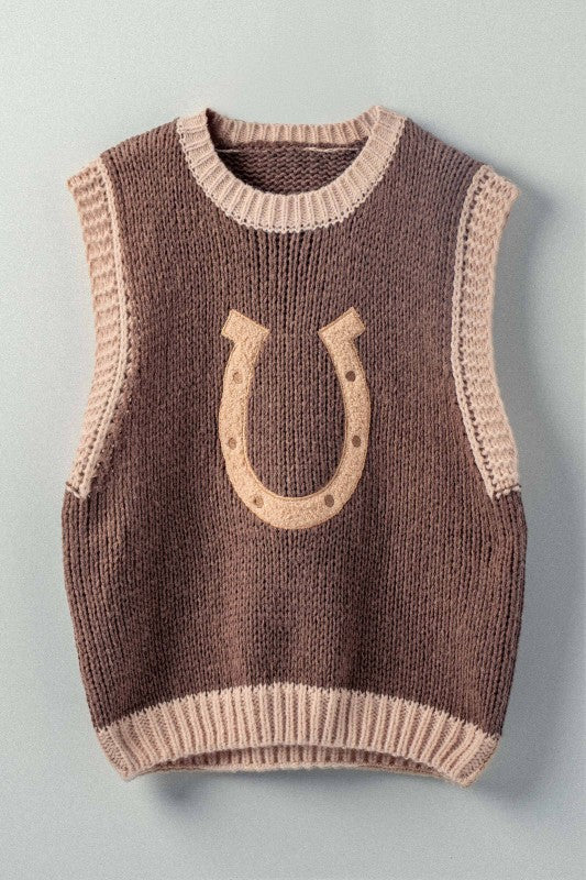 Lucky Horseshoe Sweater Vest
