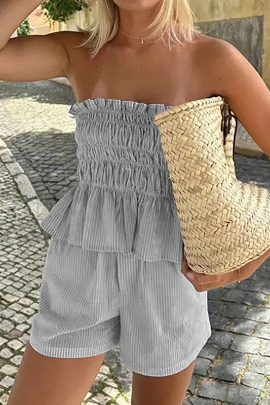 Kara Smocked Strapless Set