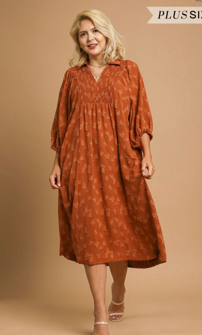 Aurelia V-Neck Smocked Midi Dress