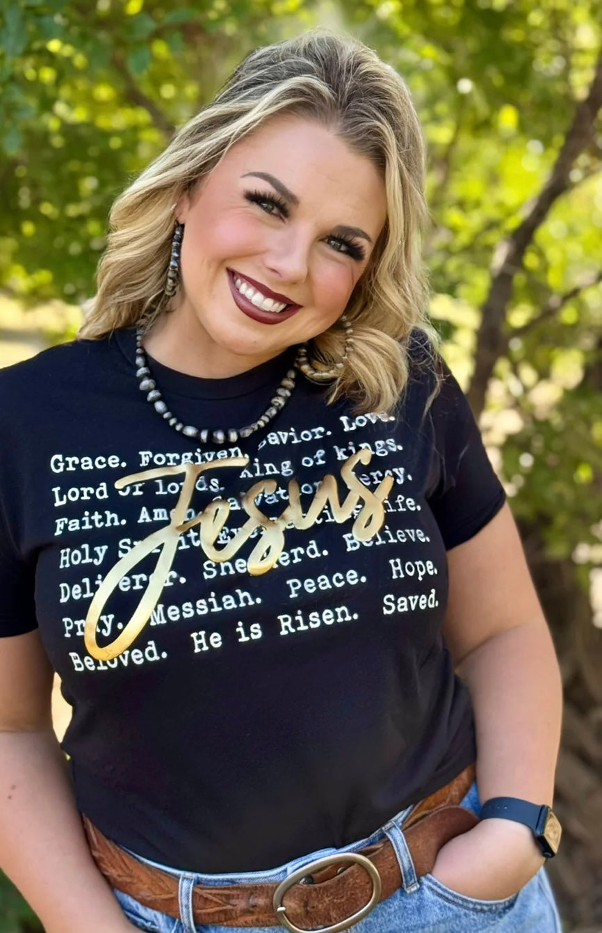 Jesus Gold Puff Graphic Tee