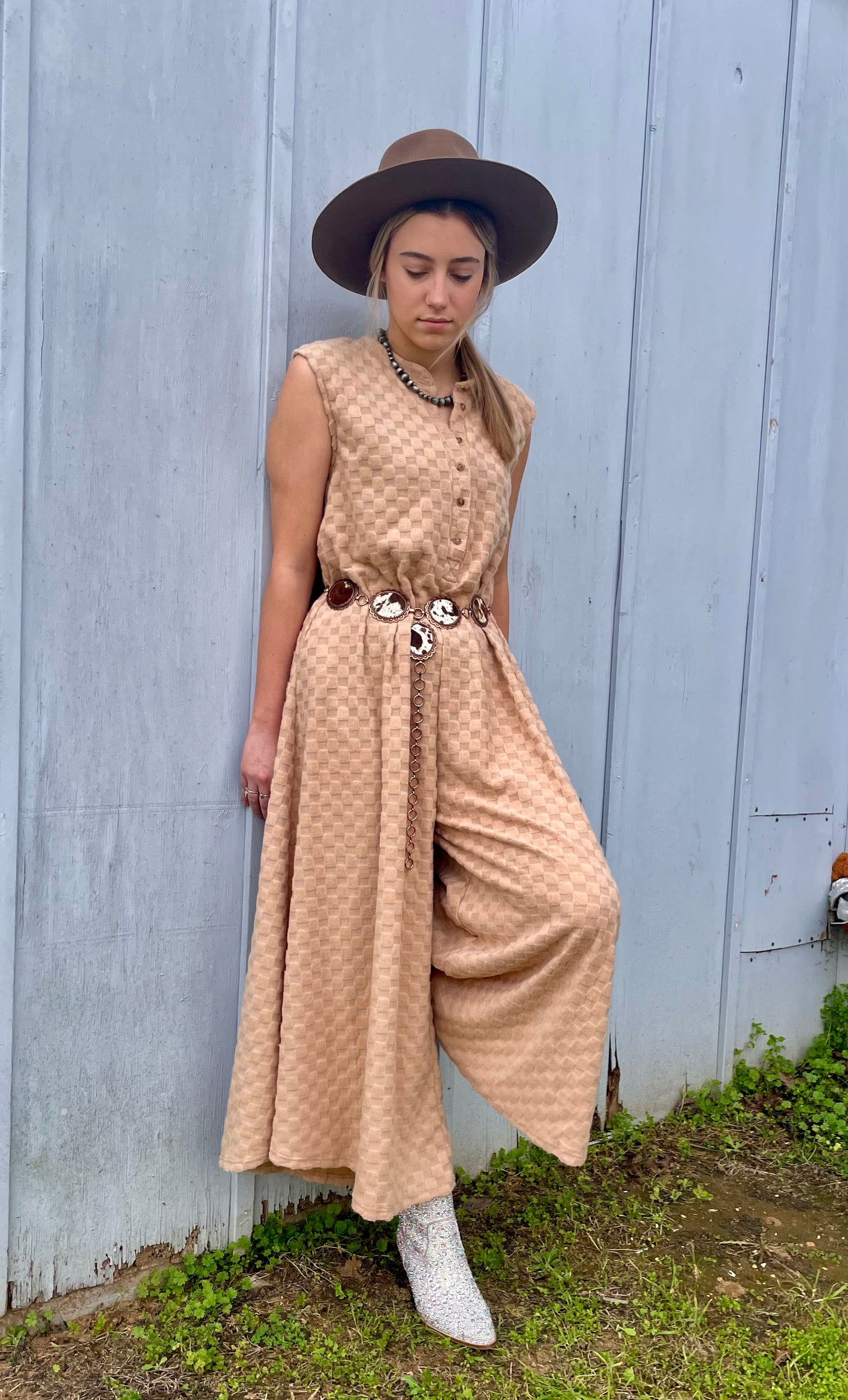 Adriana Textured Knit Jumpsuit