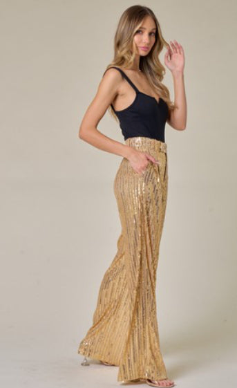 Shake It Off Sequin Wide Leg Pants