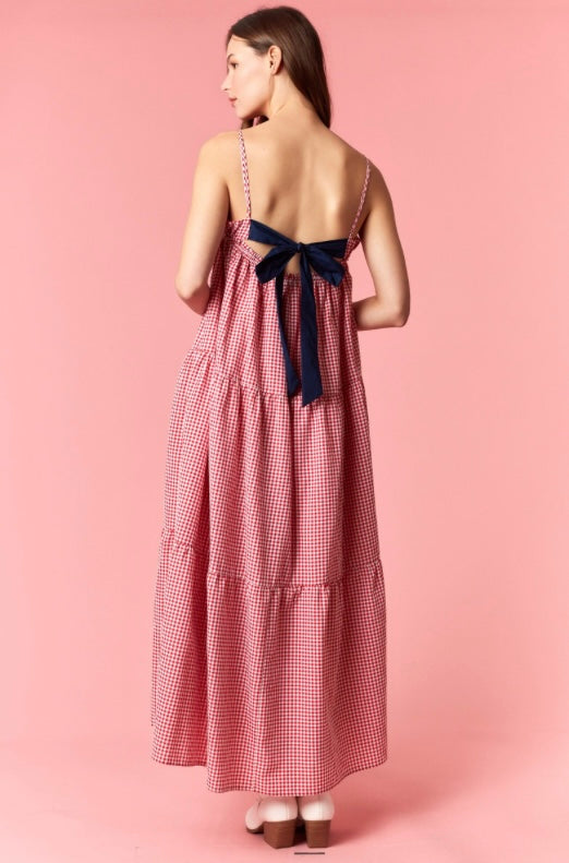 Kerry Gingham and Bow Maxi Dress