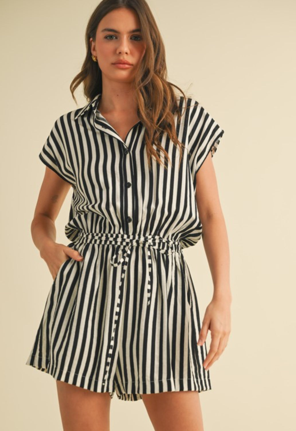 Zoe Striped Romper