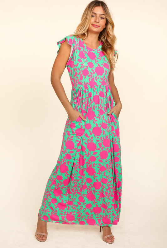 Amanda Floral Curvy Maxi Dress