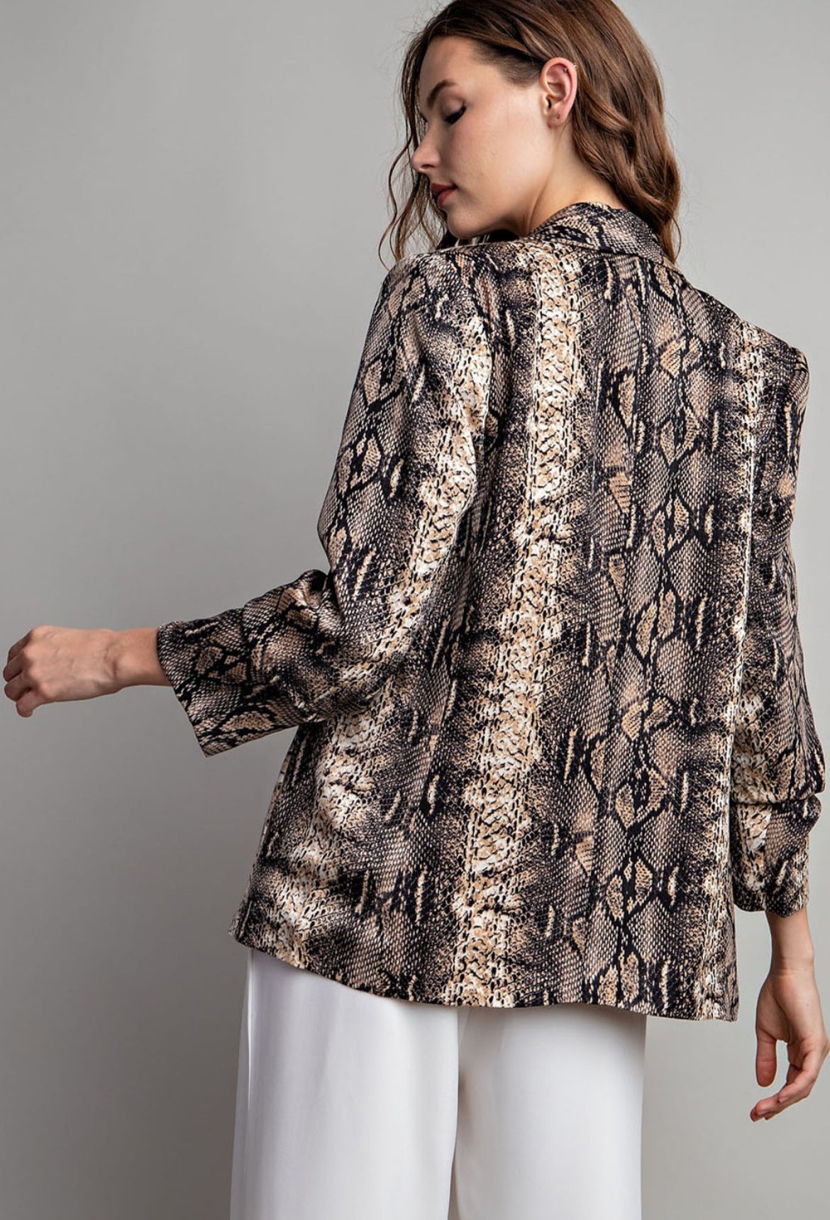 Curvy Snake Print Blazer