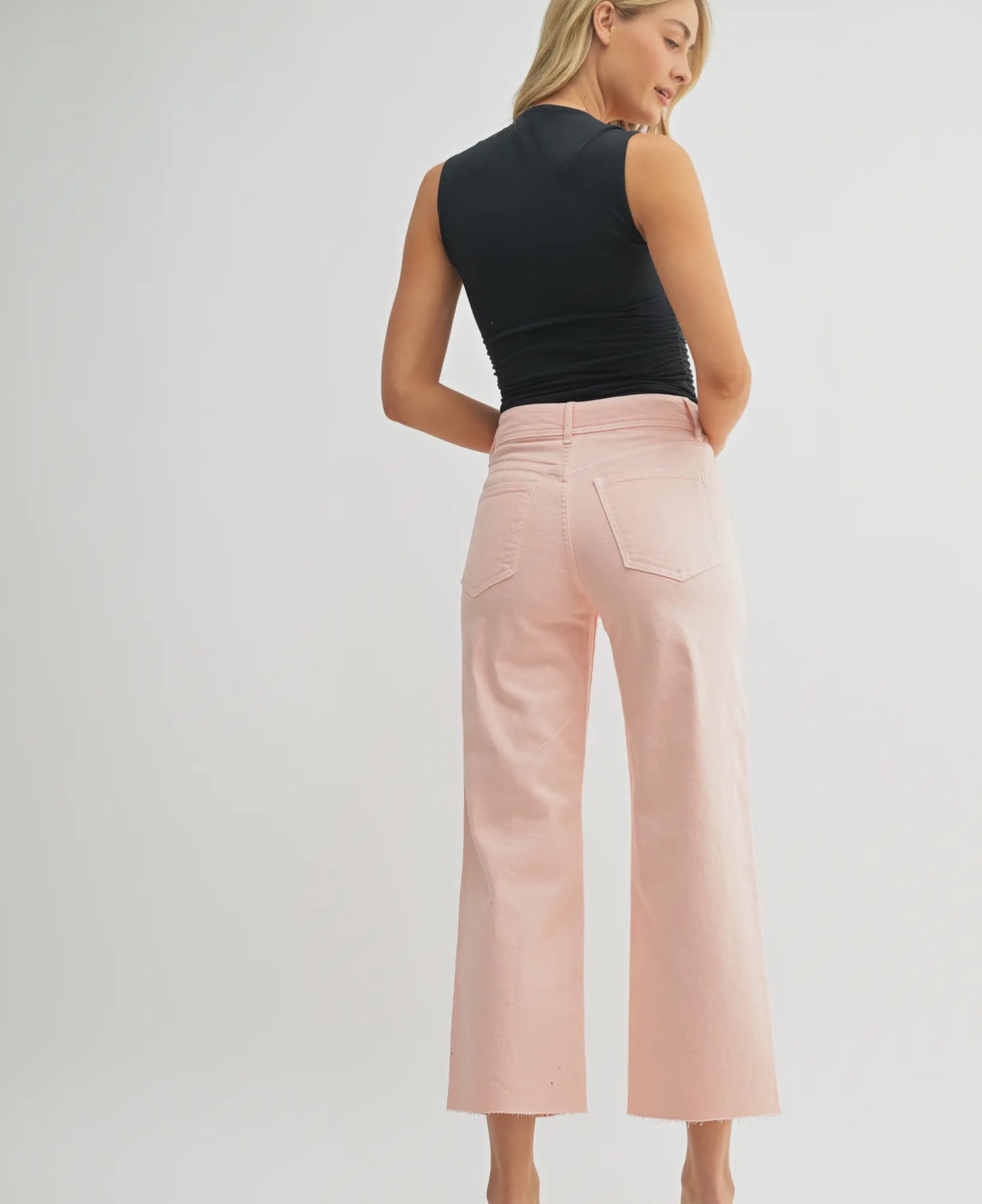 Peach Wide Leg Just Black Jeans
