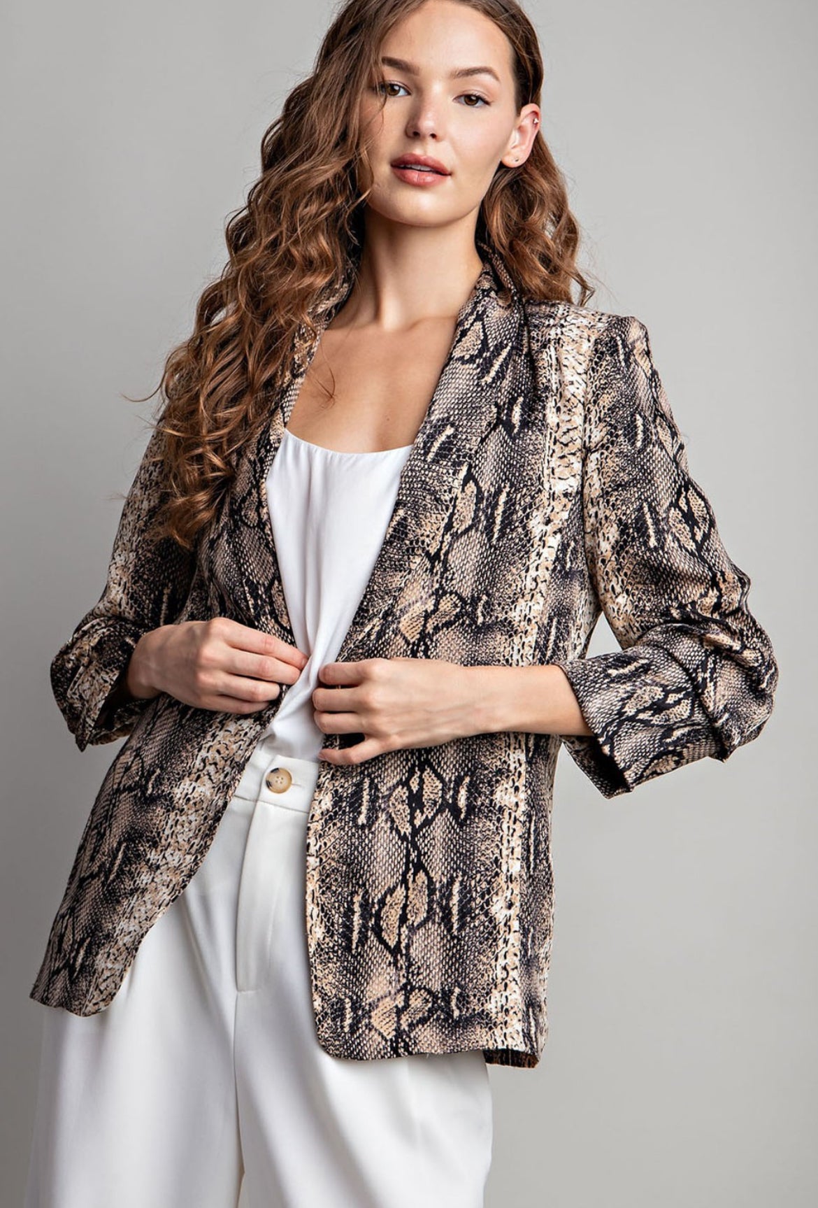 Curvy Snake Print Blazer