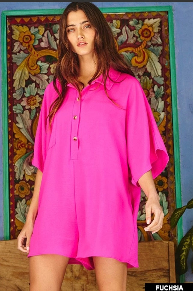 Carrie Collared Oversized Romper