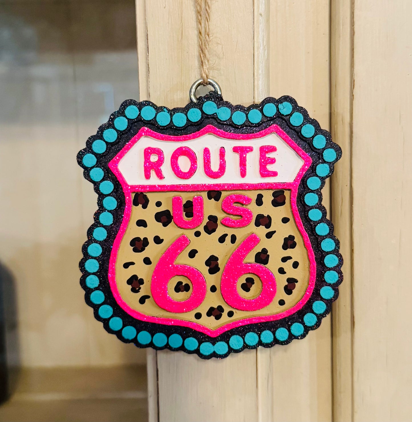 Leopard Print Route 66 Freshie