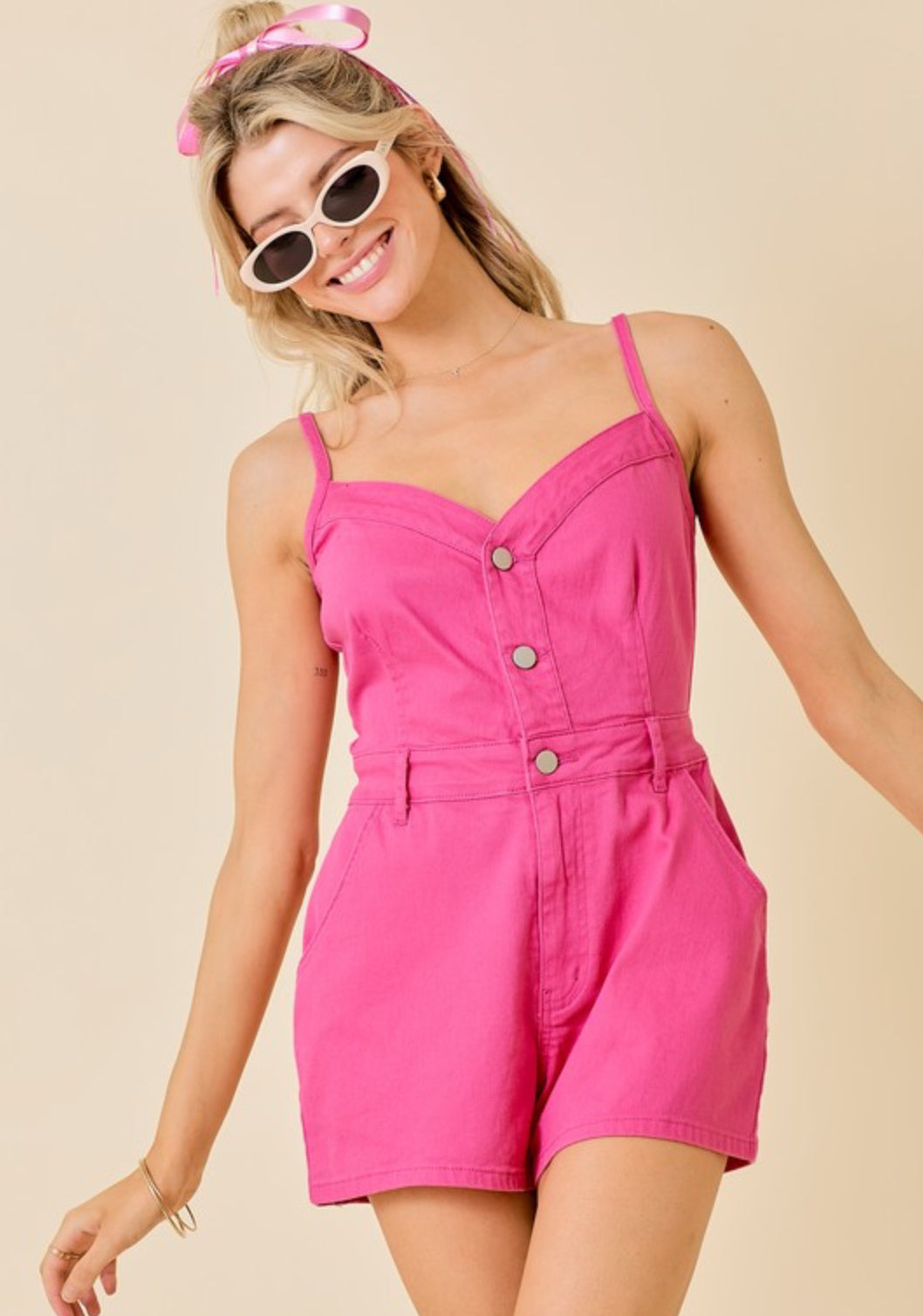 Be Mine Denim Romper
