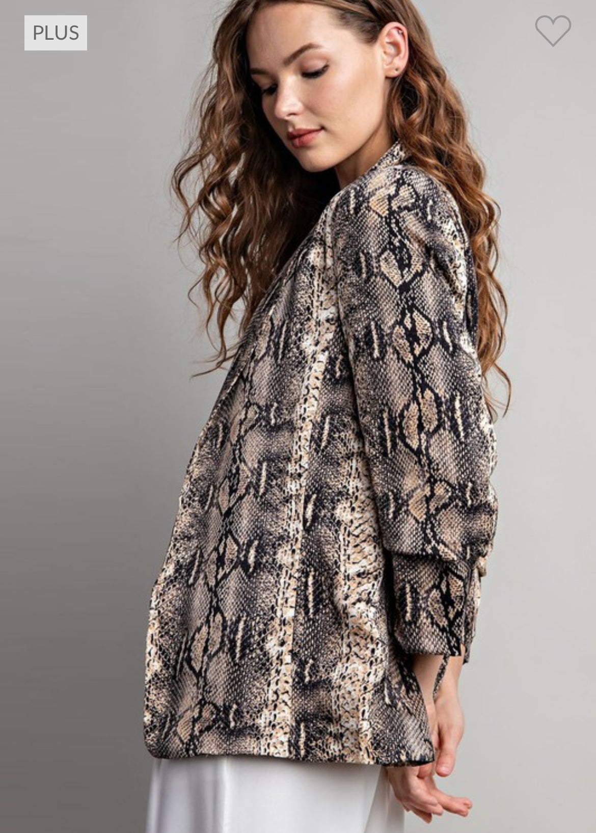 Curvy Snake Print Blazer