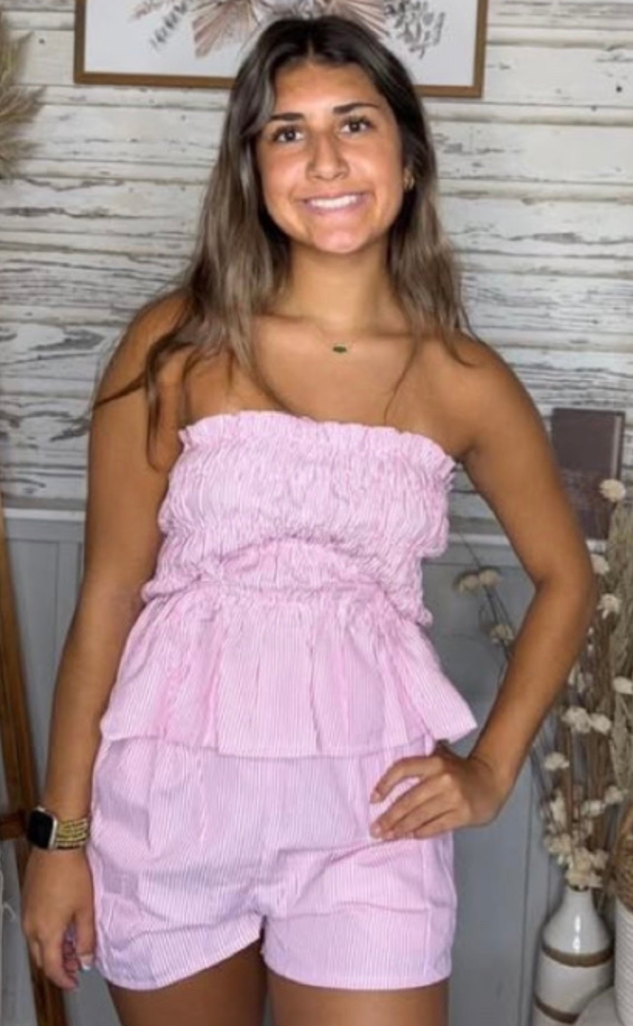 Kara Smocked Strapless Set
